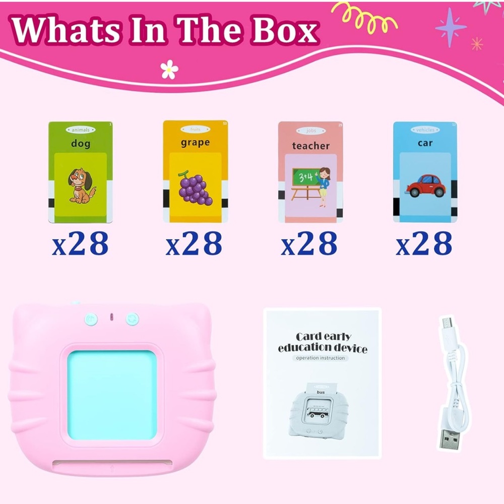 PINK 224 Sight Words Talking Flash Cards